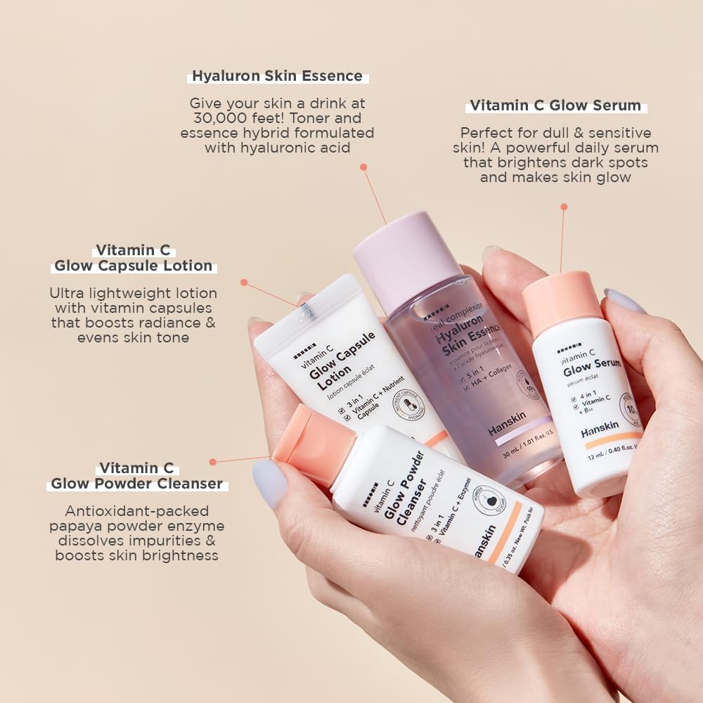 Hanskin Glow Skin On The Go Skincare Set