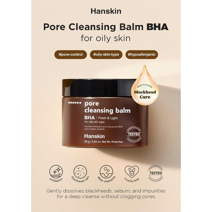 Hanskin Pore Cleansing Balm BHA Fresh and Light 80g