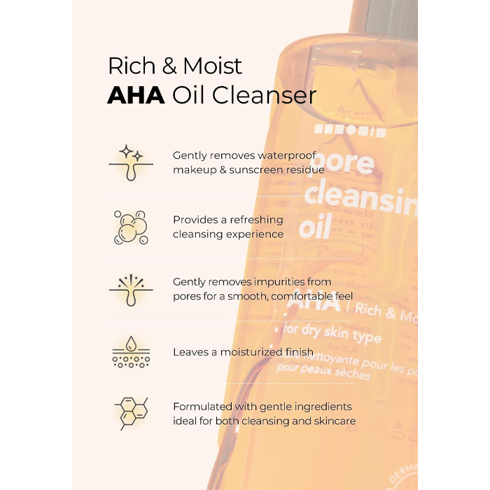 Hanskin Pore Cleansing Oil AHA Rich & Moist 300ml