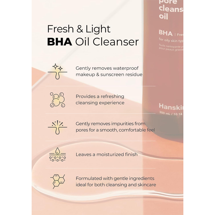 Hanskin Pore Cleansing Oil BHA Fresh & Light 300ml