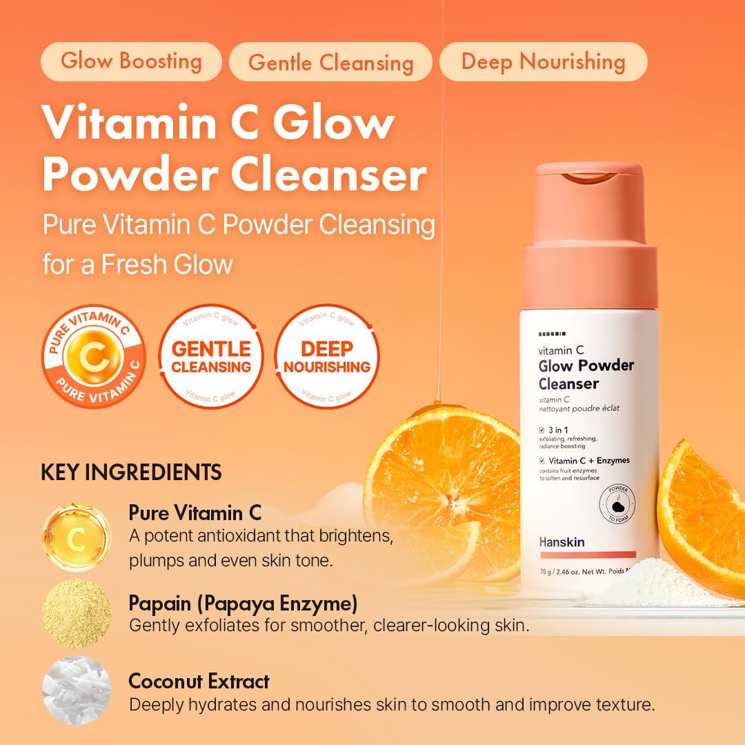 Hanskin Vitamin C Glow Powder Cleanser 70g