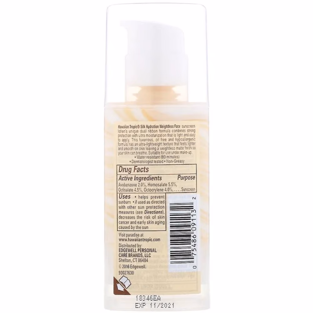 Hawaiian Tropic Silk SPF30 Hydration Face Lotion 50 ml