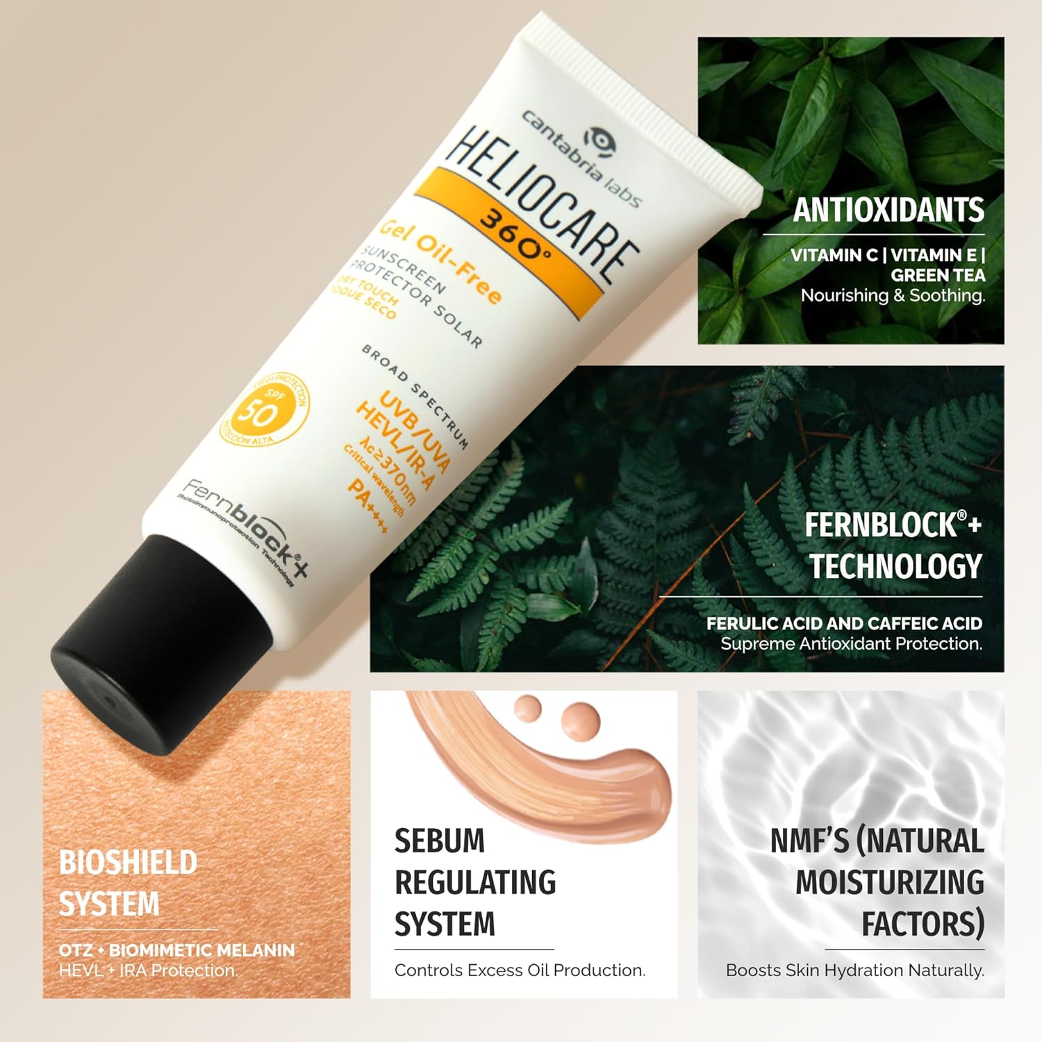 هيليوكير 360 إس بي إف 50 جل خالي من الزيوت 50 مل