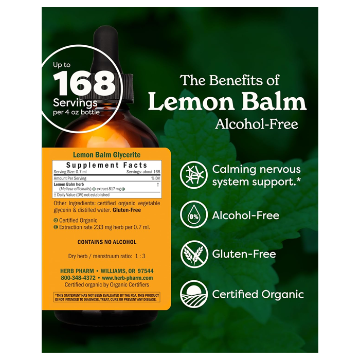 Herb Pharm Lemon Balm Glycerite 1 Oz