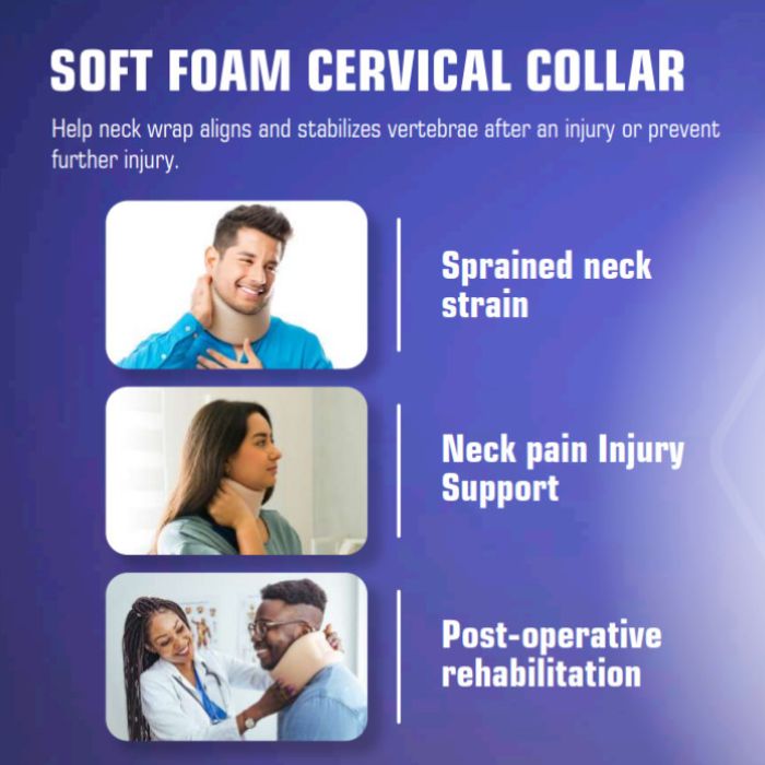 Hercules Soft Neck Cervical Collar Support, Neck Pain Relief & Spine Alignment, Adjustable & Comfortable -Large