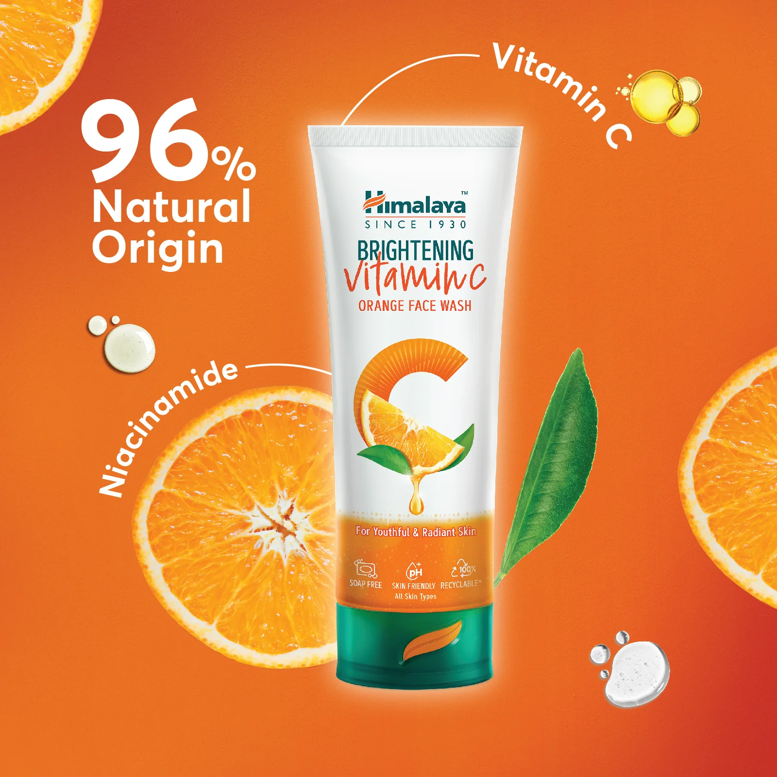 Himalaya Brightening Vitamin C Orange Face Wash 100ml