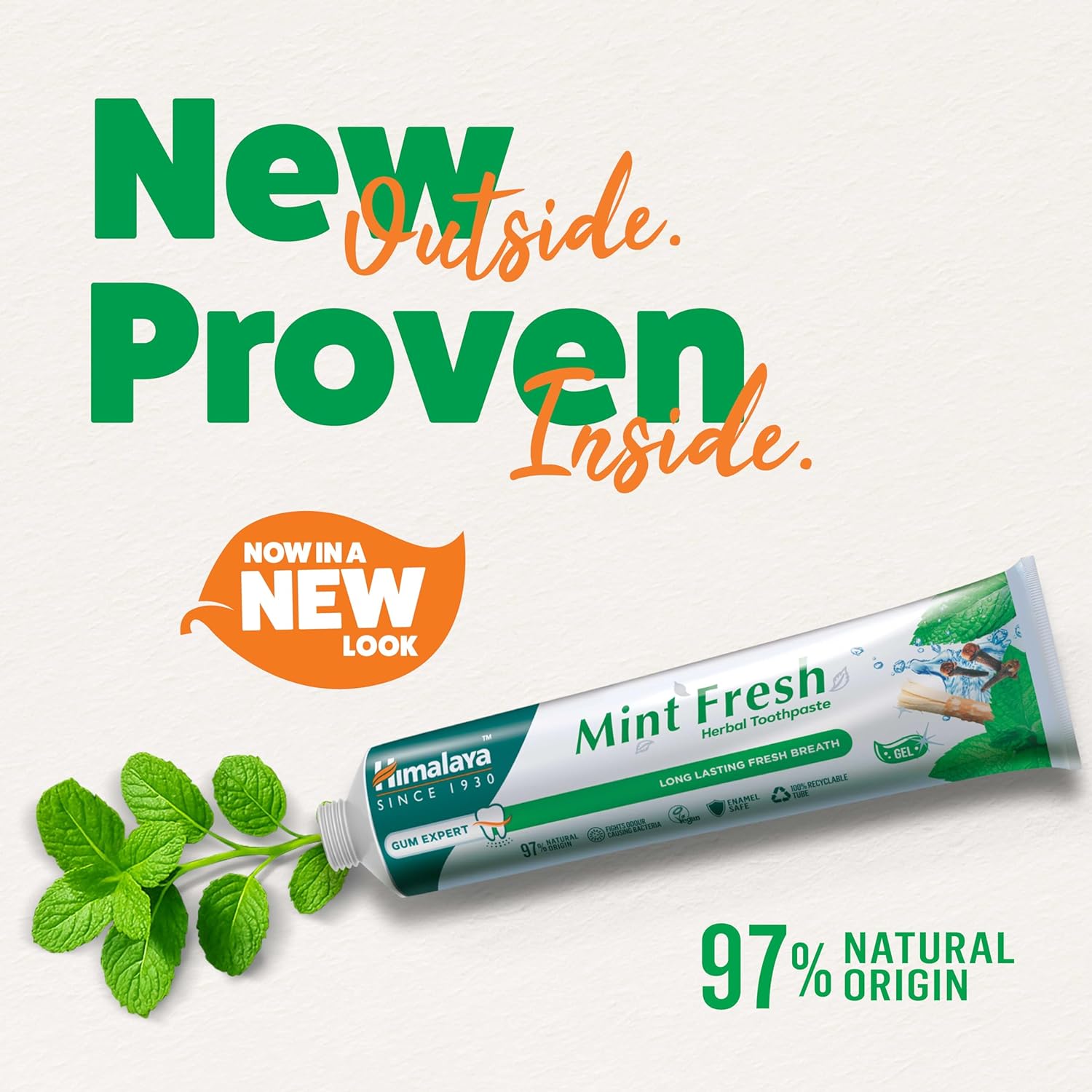Himalaya Mint Fresh Herbal Toothpaste, Herbal Oral Care for Fresh Breath & Clean Teeth, 100ml