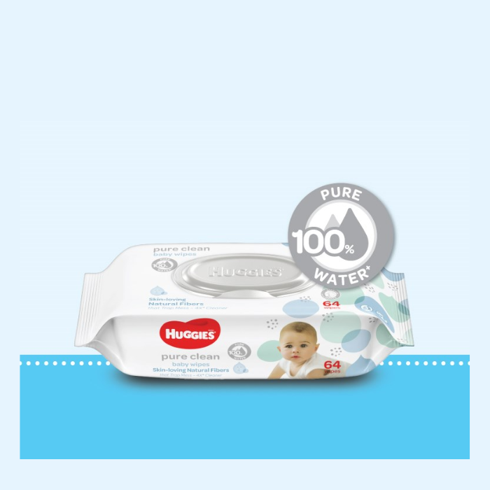 مناديل Huggies للاطفال نقية - 56 حبة
