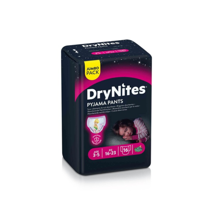 Huggies Drynites Pyjama Pants 3-5YR Girl 16s JUMBO