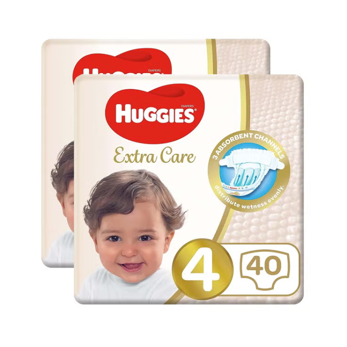 Huggies Extra Care Diaper Size 4 40s TWIN PACK
