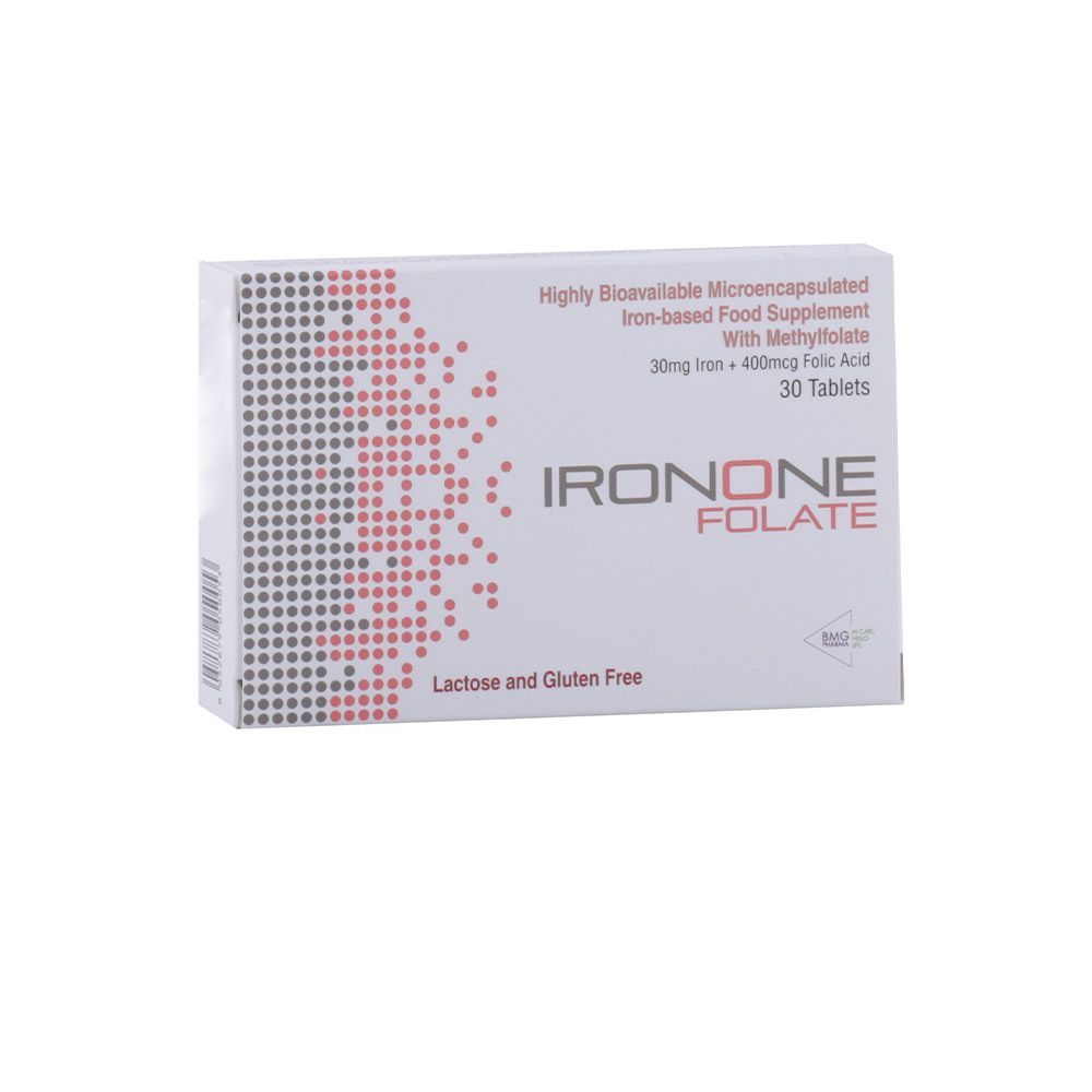Ironone Folate 30mg Capsules 30s (15s Blister X 2)