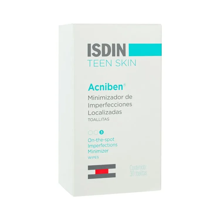 Isdin Teen Skin Acniben Minimizing Wipes 30's