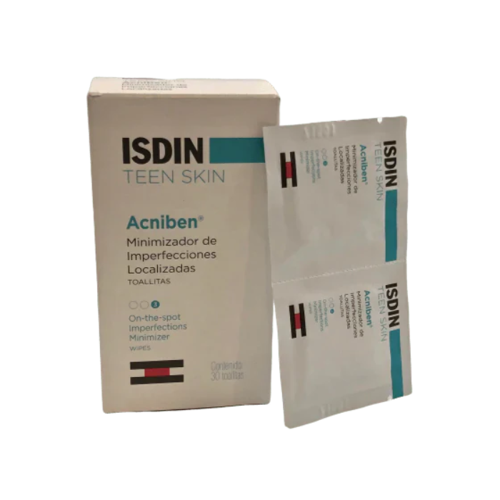 Isdin Teen Skin Acniben Minimizing Wipes 30's