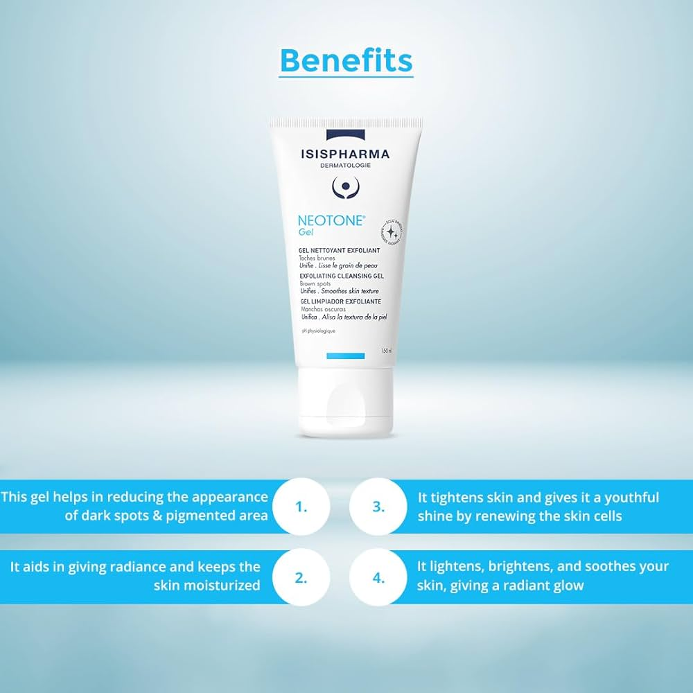 Isis Neotone Exfoliating Cleansing Gel, Reduces Brown Spots and Evens Skin Tone, 150ml
