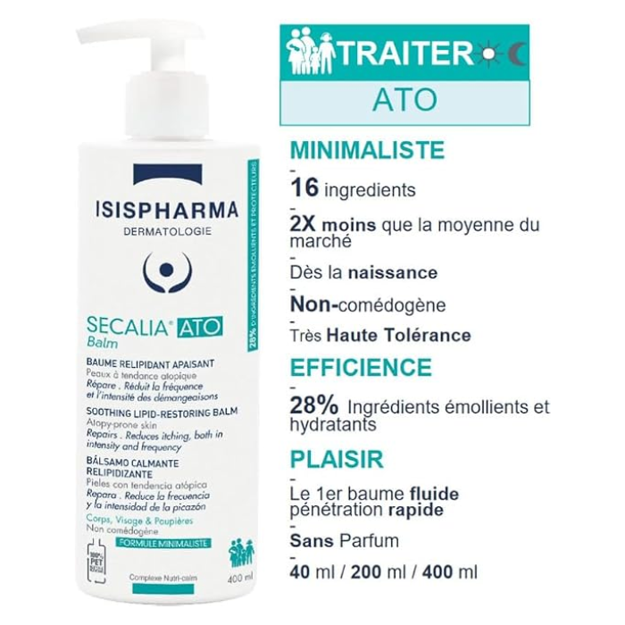 Isis Secalia Ato Soothing Lipid-Restoring Balm, Intensive Moisturizer for Dry and Atopy-Prone Skin, 40ml
