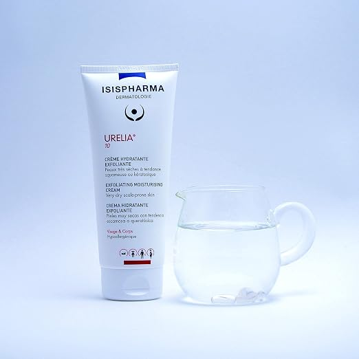 Isis Urelia 10 Exfoliating Moisturizing Cream, Urea and Postbiotics for Dry, Flaky Skin, 150ml