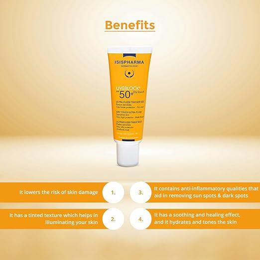 Isis UVE Block (SPF50+) Dry Touch Ultra-Fluid, Lightweight Mattifying Sunscreen for Oily Skin, 40ml