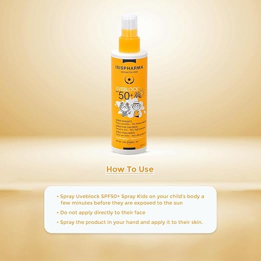 Isis UVE Block Kids (SPF50+) Spray, Broad-Spectrum Sun Protection for Sensitive Skin, 150ml