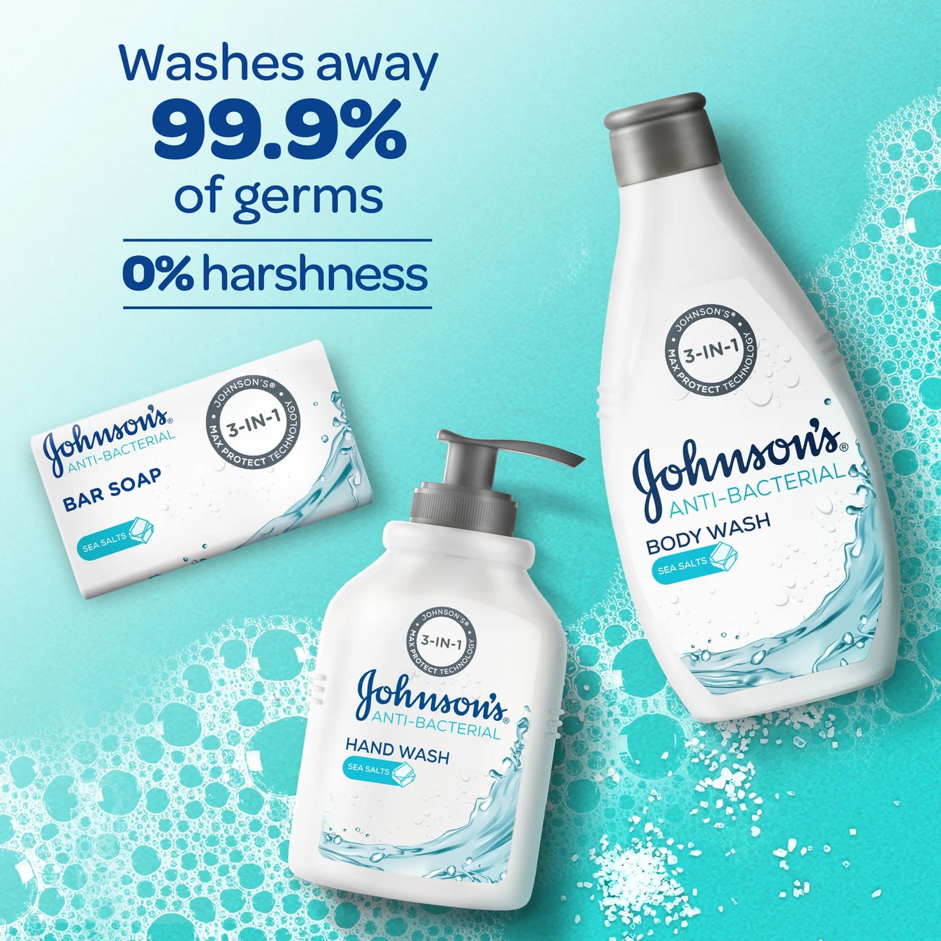Johnson & Johnson Anti-Bacterial Sea Salt Hand Wash 300ml