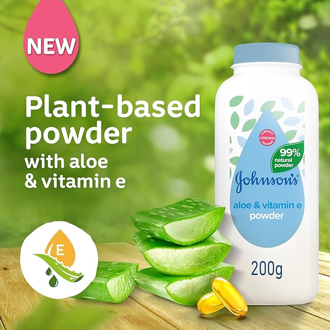 Johnson & Johnson Baby Aloe & Vitamin E Natural Powder 200g