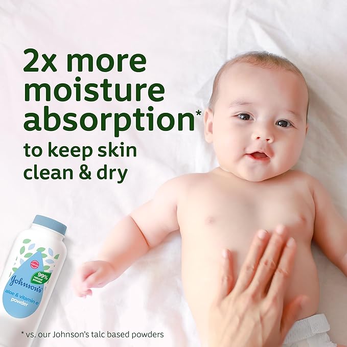 Johnson & Johnson Baby Aloe & Vitamin E Natural Powder 200g