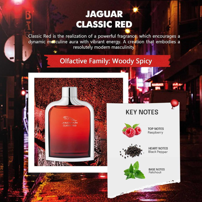 Jaguar Classic Red for Men EDT Spray 100ml