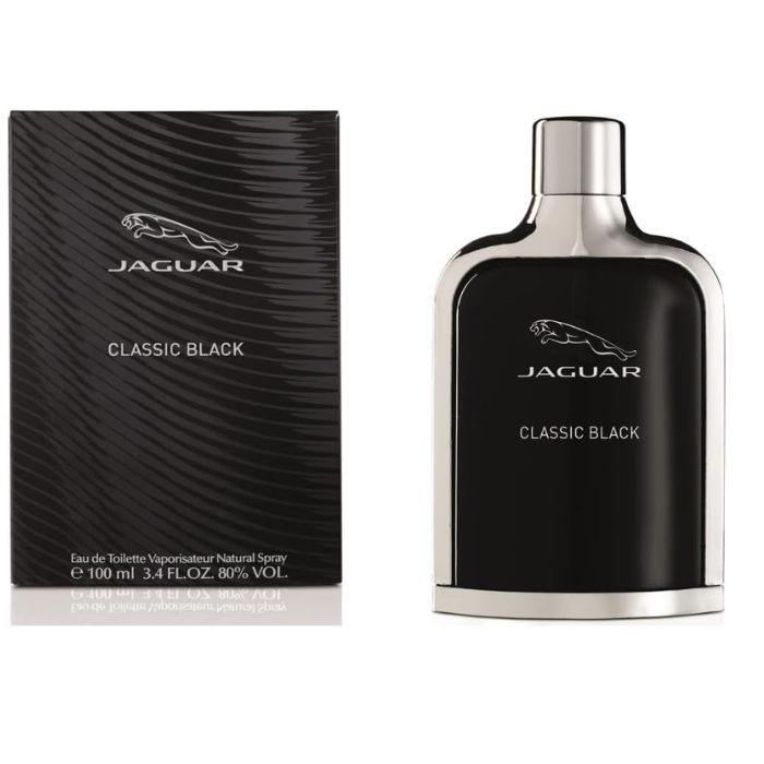 Jaguar Classic Black Eau de Toilette for Men, Woody Aromatic Fragrance, 100ml
