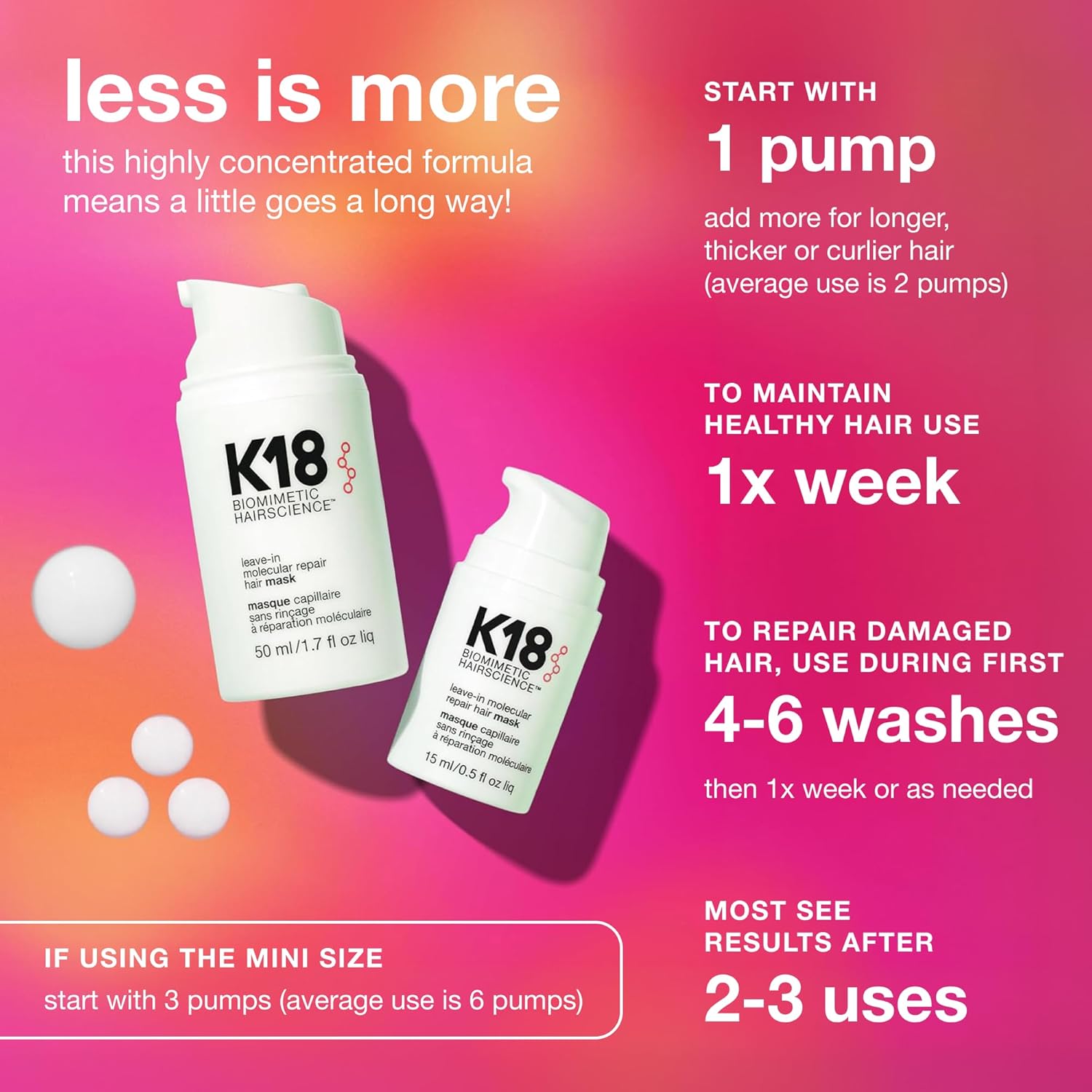 K18 Leave-In Molecular Repair Hair Mask 15ml