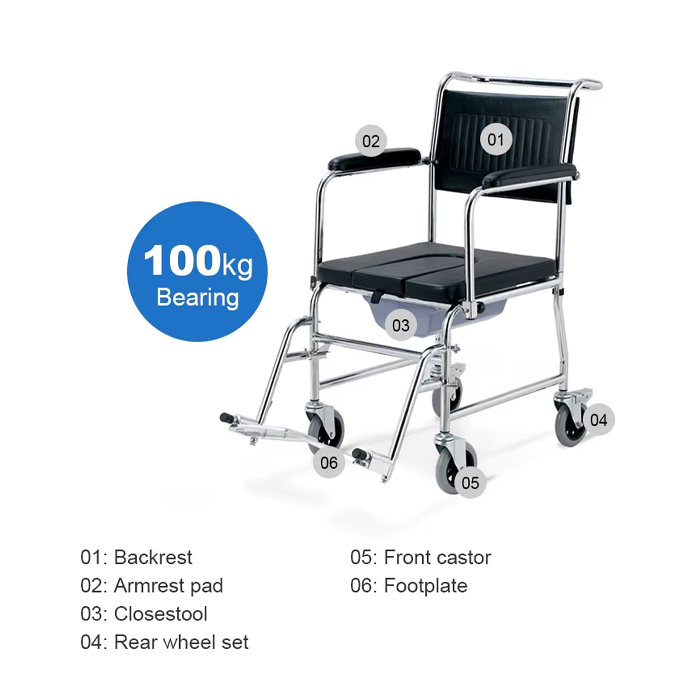 Kaiyang Steel Commode Wheel Chair KY695