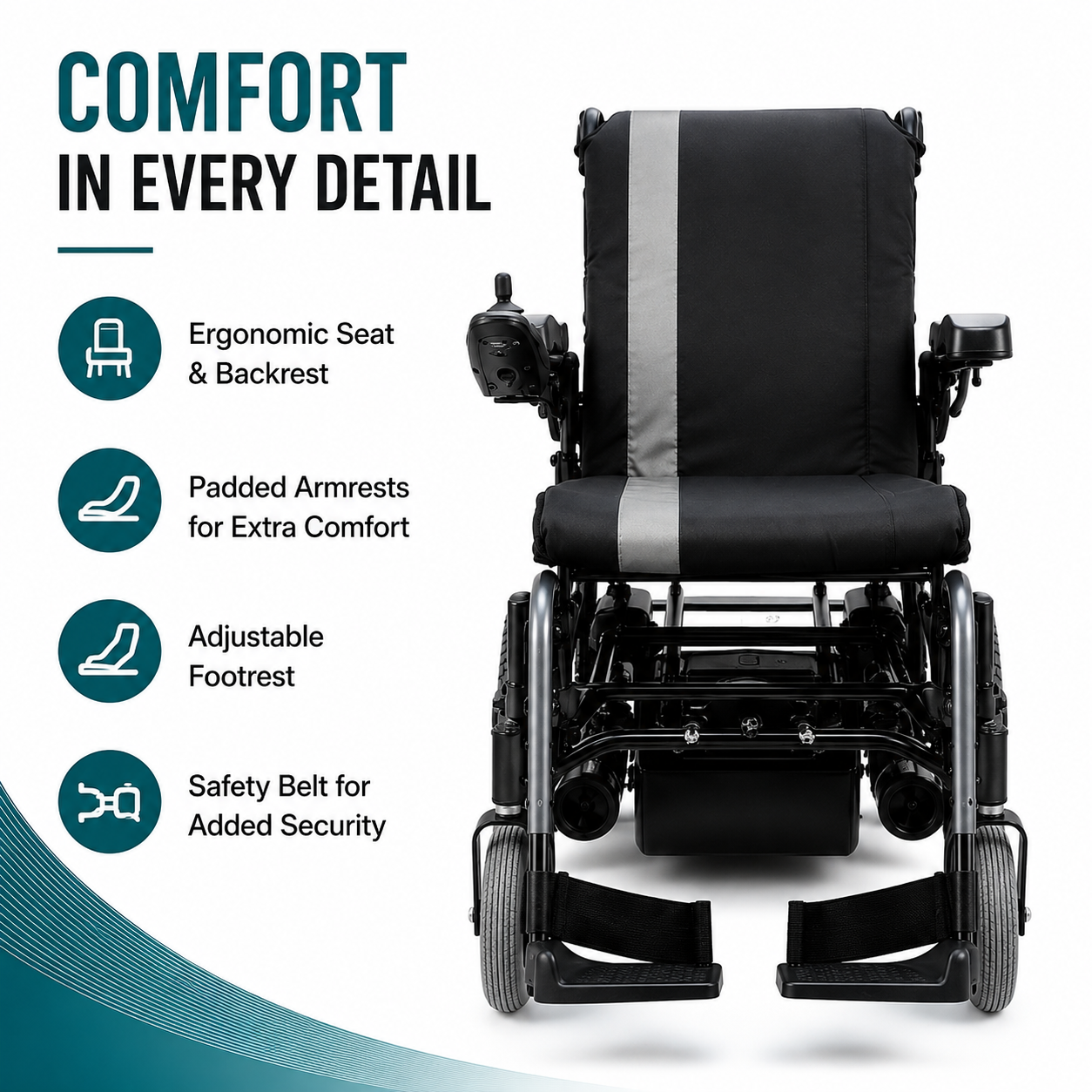 Karma Electric Wheel Chair Black/S.Black Kp-10.3