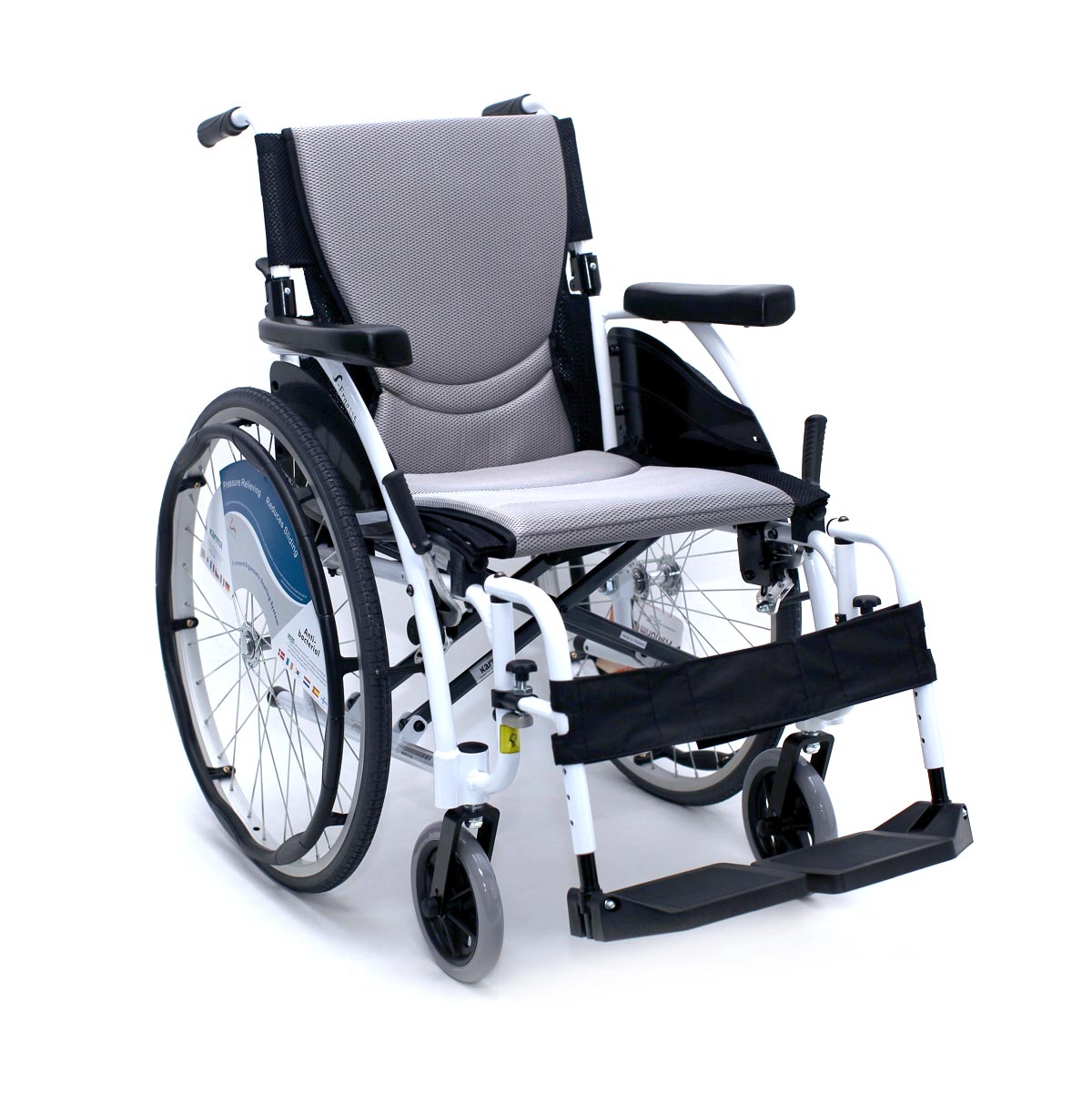 Karma S Ergo Manual Wheel Chair Grey/P Silver18" 115F24Wb