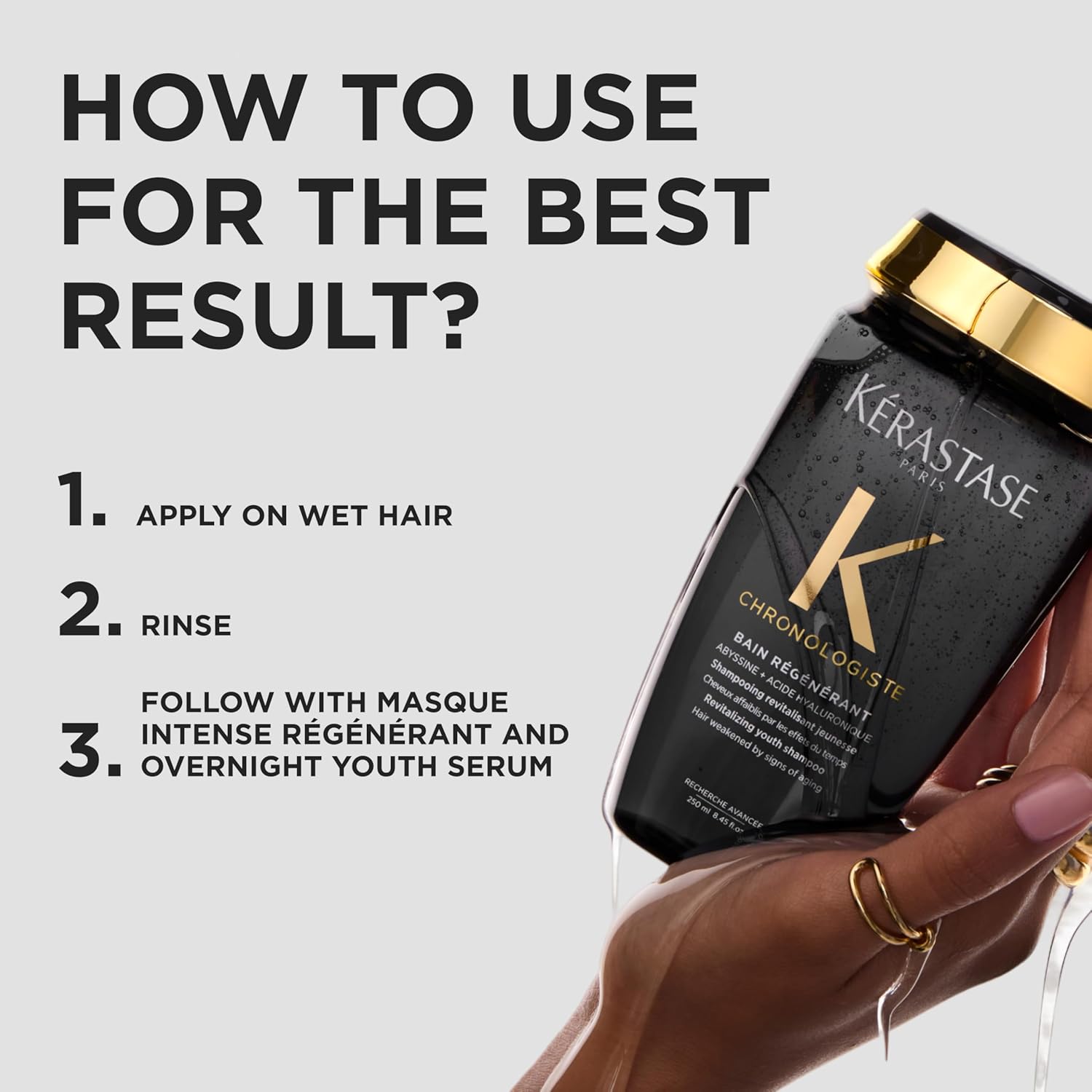 Kerastase Chronologiste Bain Regenerant Shampoo, Revitalizing Cleanser for Aging Hair & Scalp - 250ml