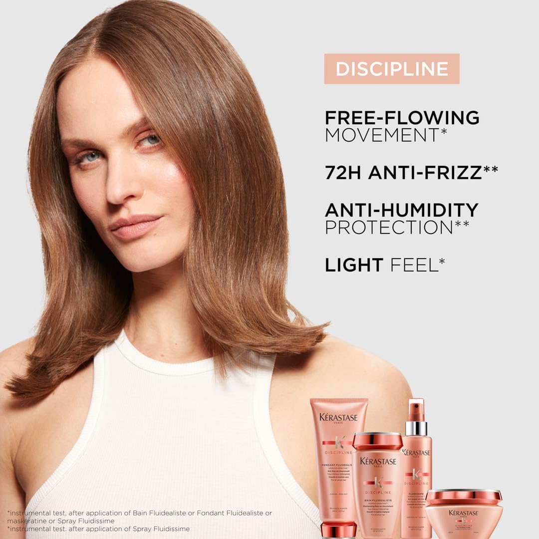 Kerastase Discipline Bain Fluidealiste Shampoo, Smoothing Cleanser for Frizz-Prone Hair - 250ml