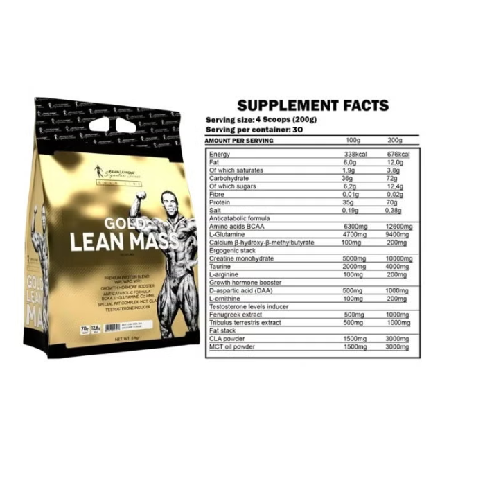 Kevin Levrone Gold Lean Mass Gainer Bunty, Premium Muscle and Strength Formula with 70g Protein, 6kg