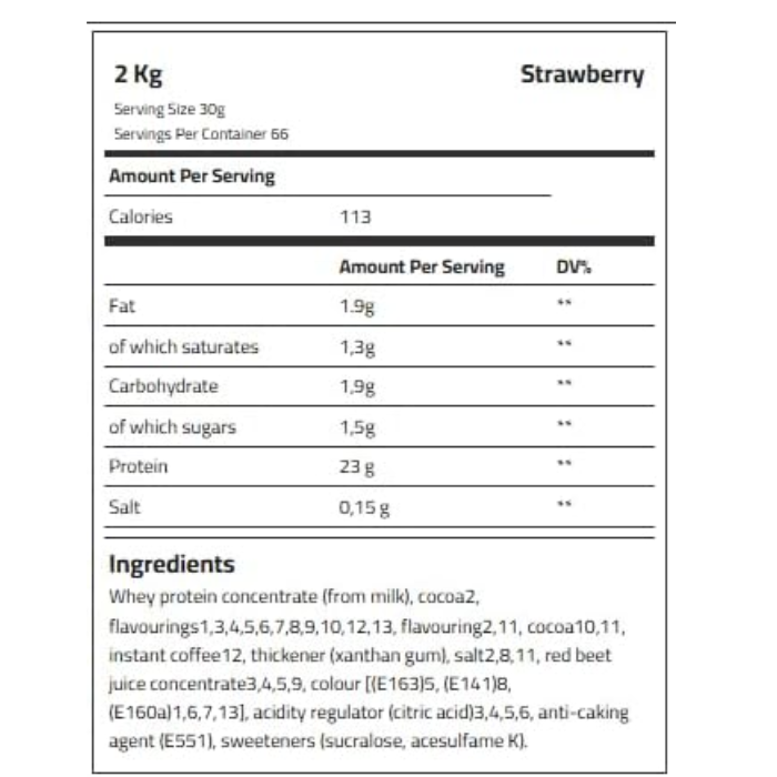 Kevin Levrone Whey Supreme Strawberry, High-Quality Protein for Muscle Growth and Recovery, 2kg