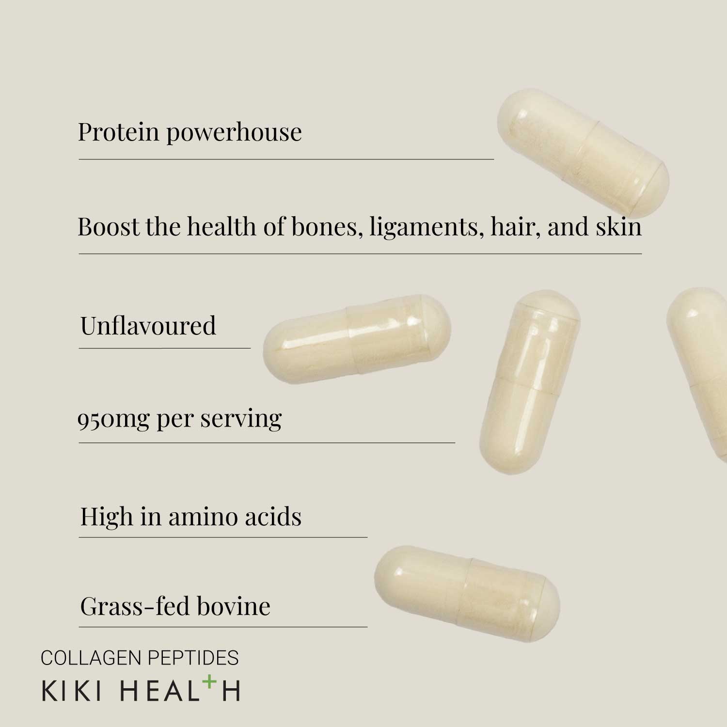 KIKI Health Collagen Peptide 475mg 150 Capsules