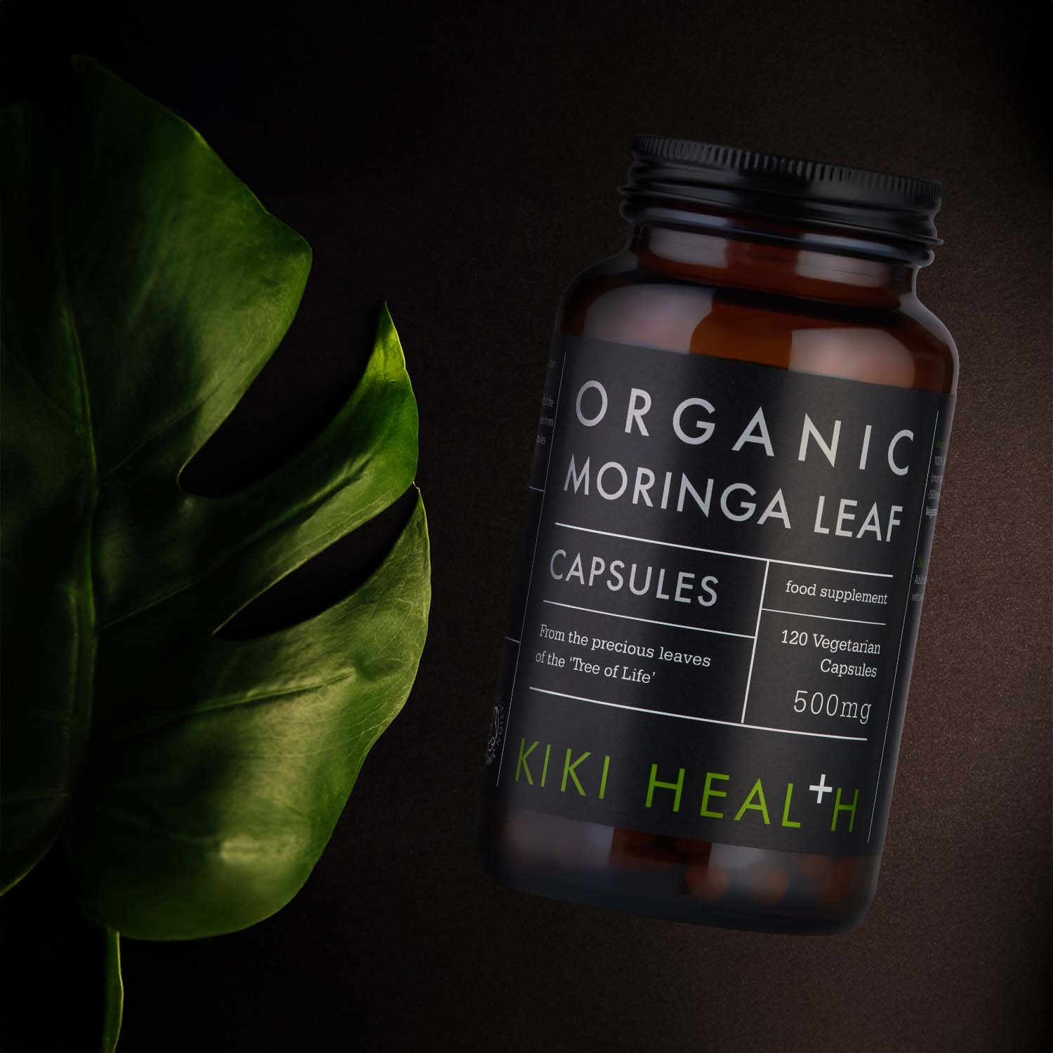 KIKI Health Organic Moringa Leaf 500mg 120 Vegetarian Capsules
