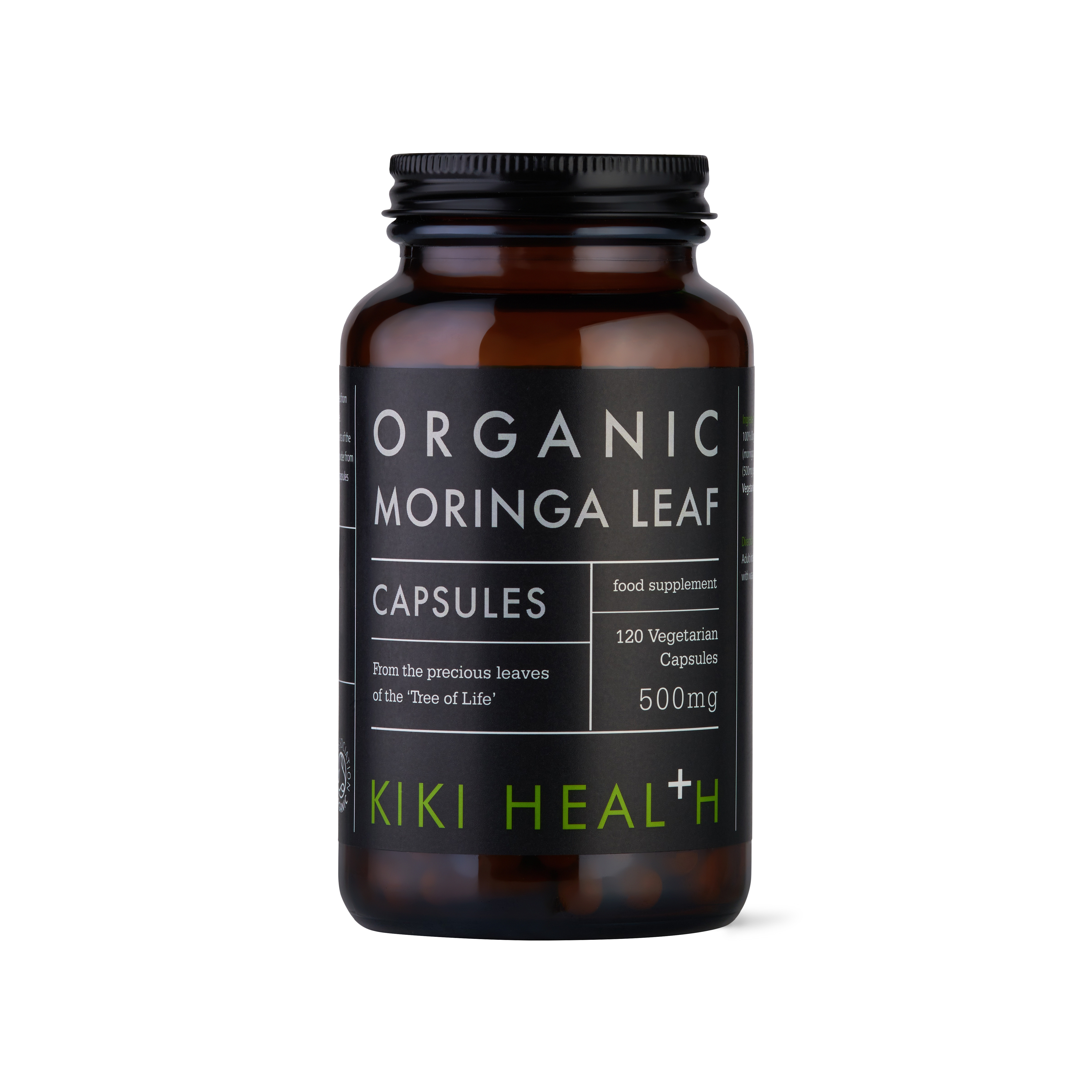 KIKI Health Organic Moringa Leaf 500mg 120 Vegetarian Capsules