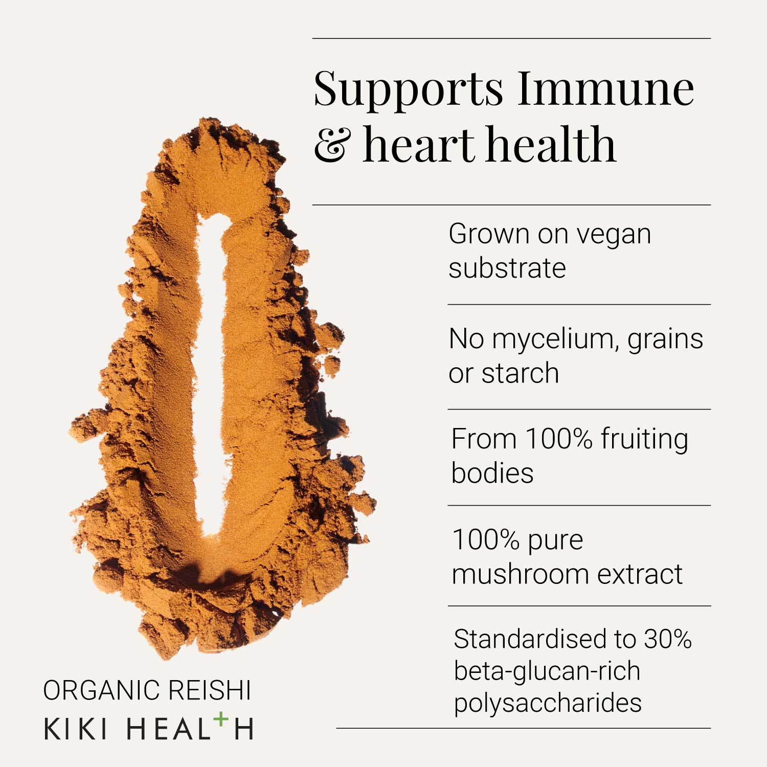 KIKI Health Organic Mushroom Reishi Powder 50g