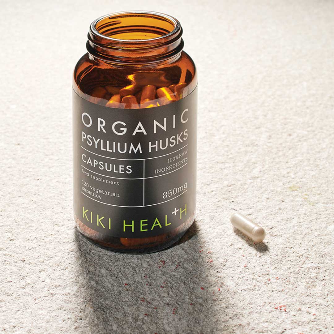 KIKI Health Organic Psyllium Husks Vegetarian Capsules 120's