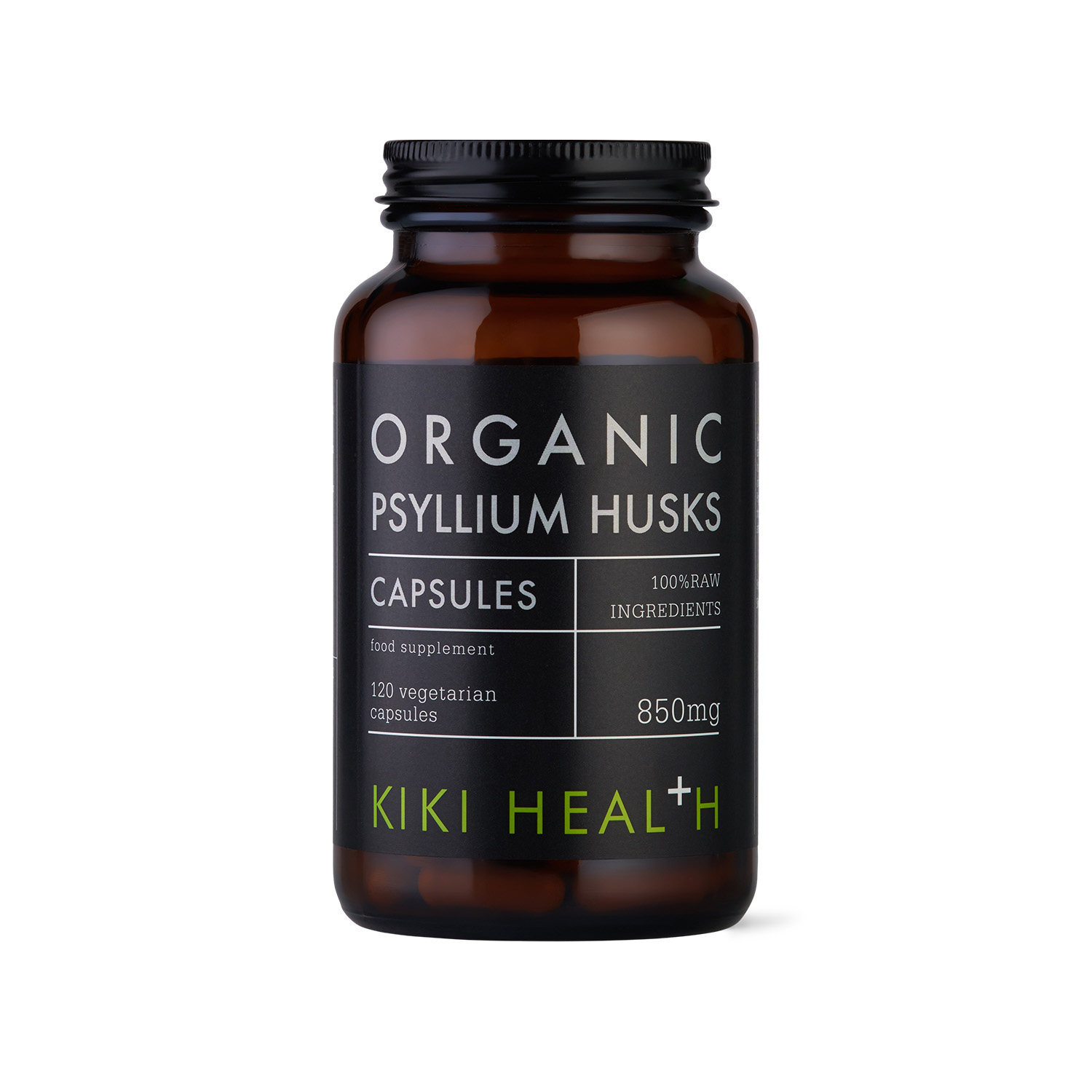 KIKI Health Organic Psyllium Husks Vegetarian Capsules 120's