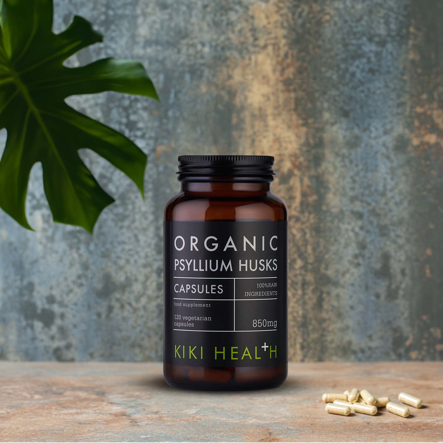 KIKI Health Organic Psyllium Husks Vegetarian Capsules 120's