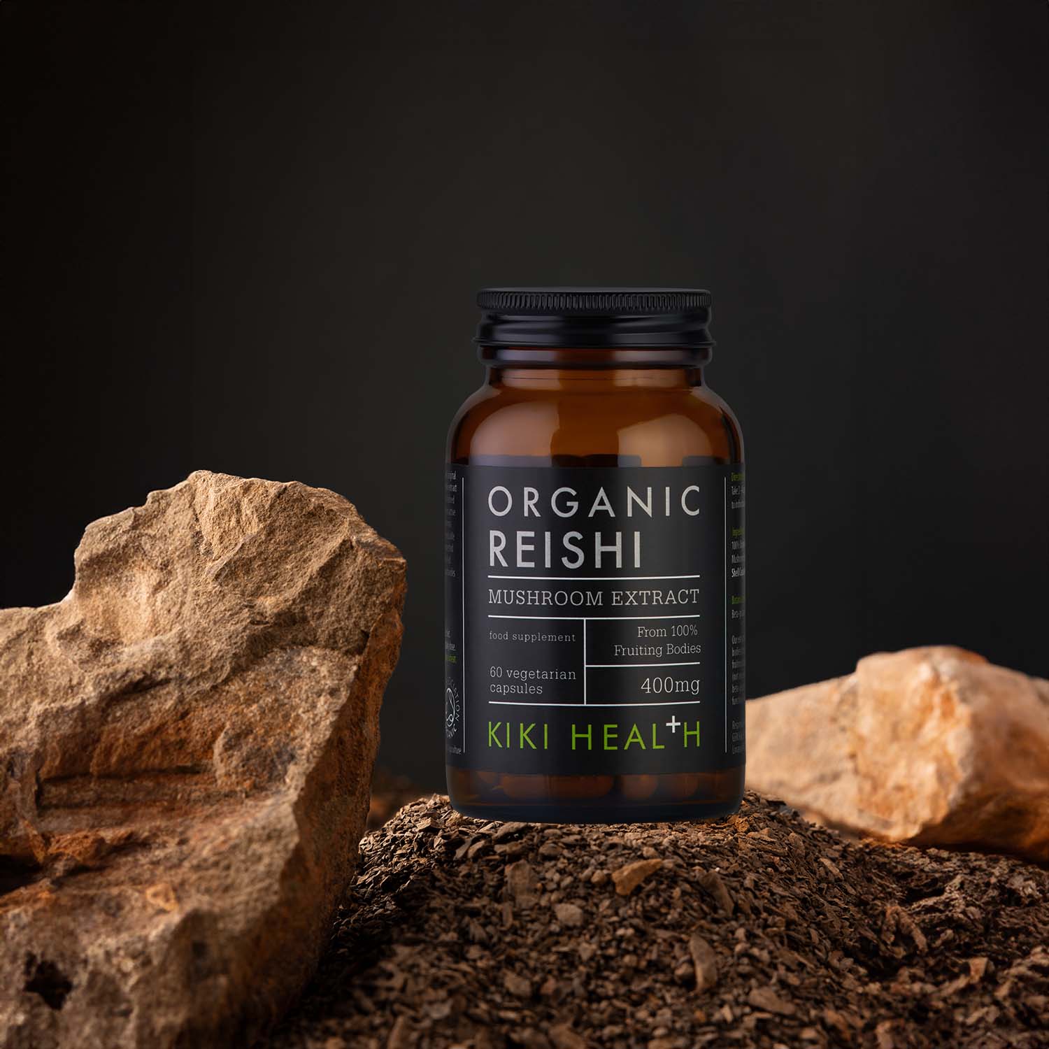 KIKI Health Organic Reishi Mushroom Extract Vegetarian Capsules 60's