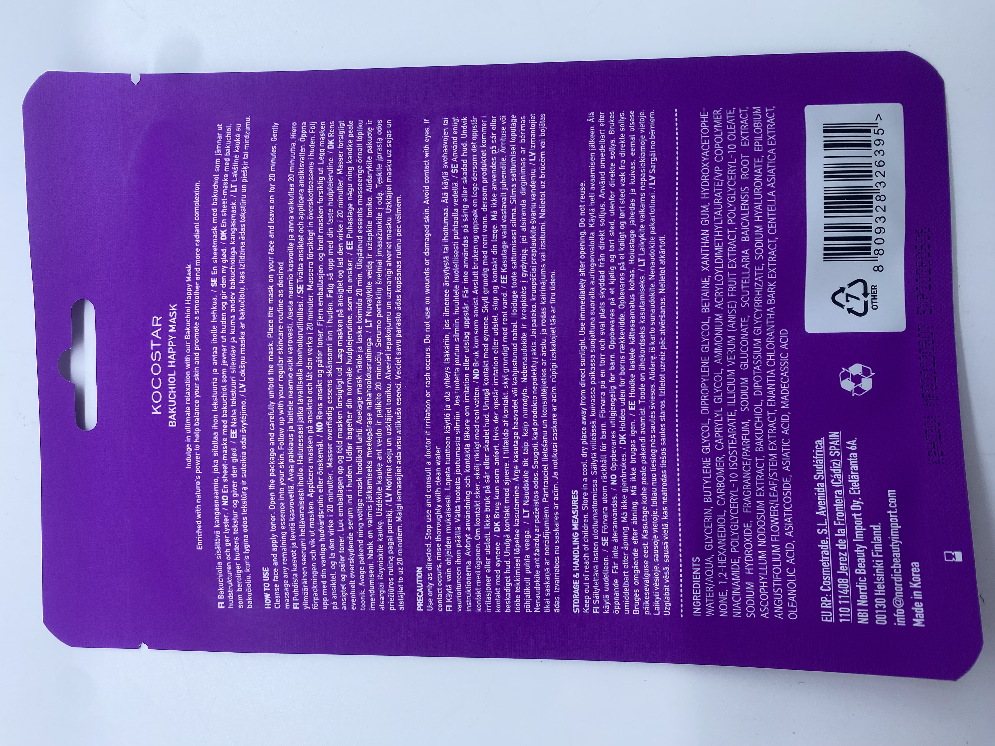 Kocostar Happy Mask Facial Sheet Bakuchiol 23ml 1s