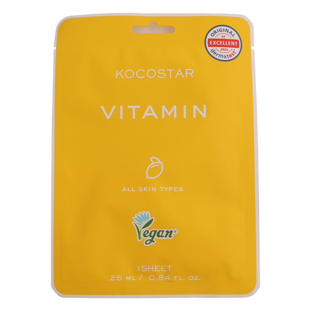 Kocostar Vegan Facial Mask Sheet Vitamin 25ml 1s
