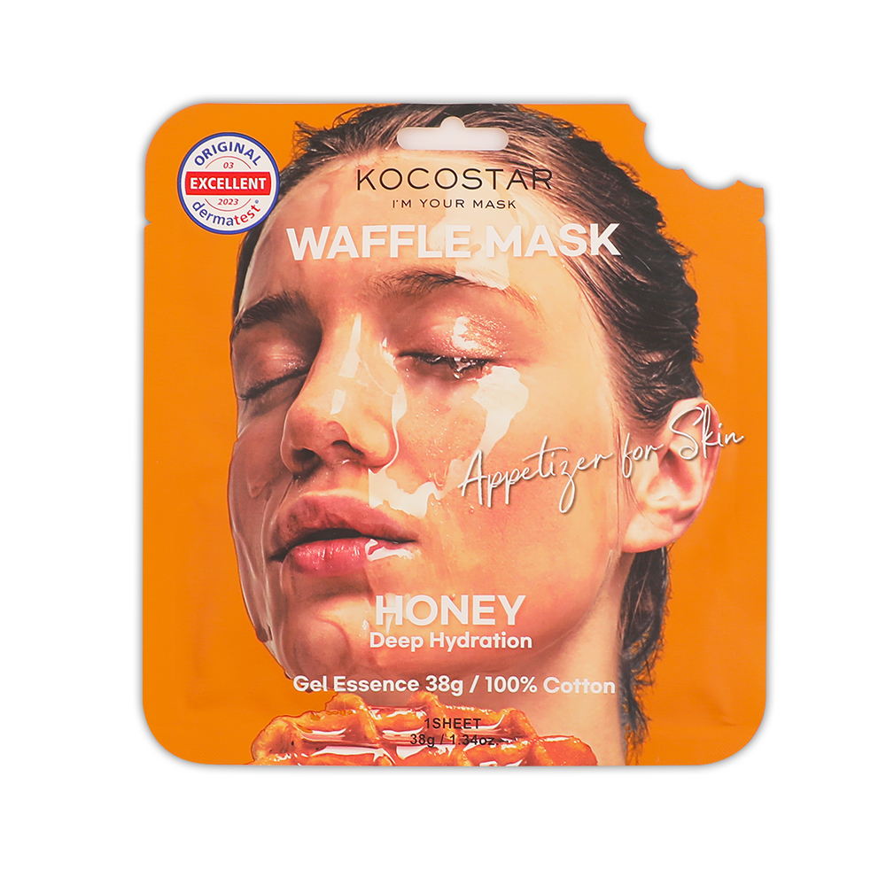 Kocostar Waffle Mask Facial Sheet Honey 40g 1s
