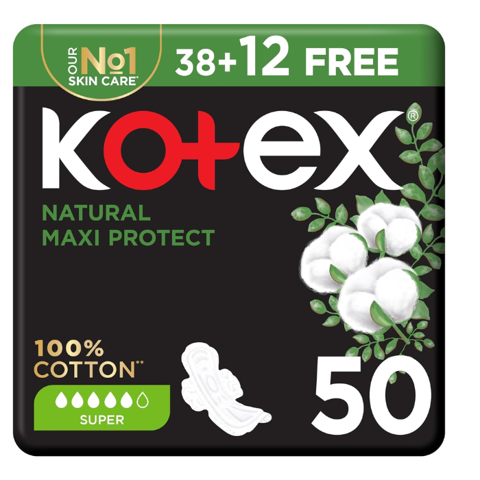 Kotex Maxi Protect Pads Mega Pack Natural 50s Promo