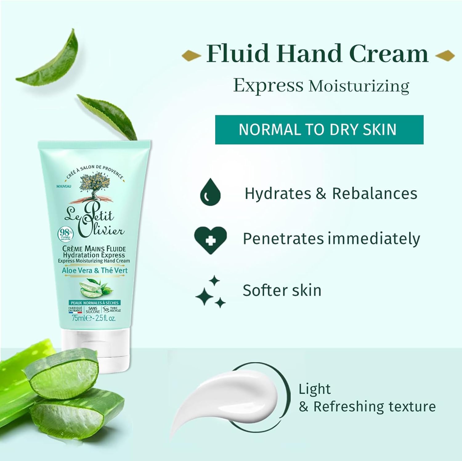 Le Petit Olivier Hand cream - Aloe Vera & Greentea 75ml