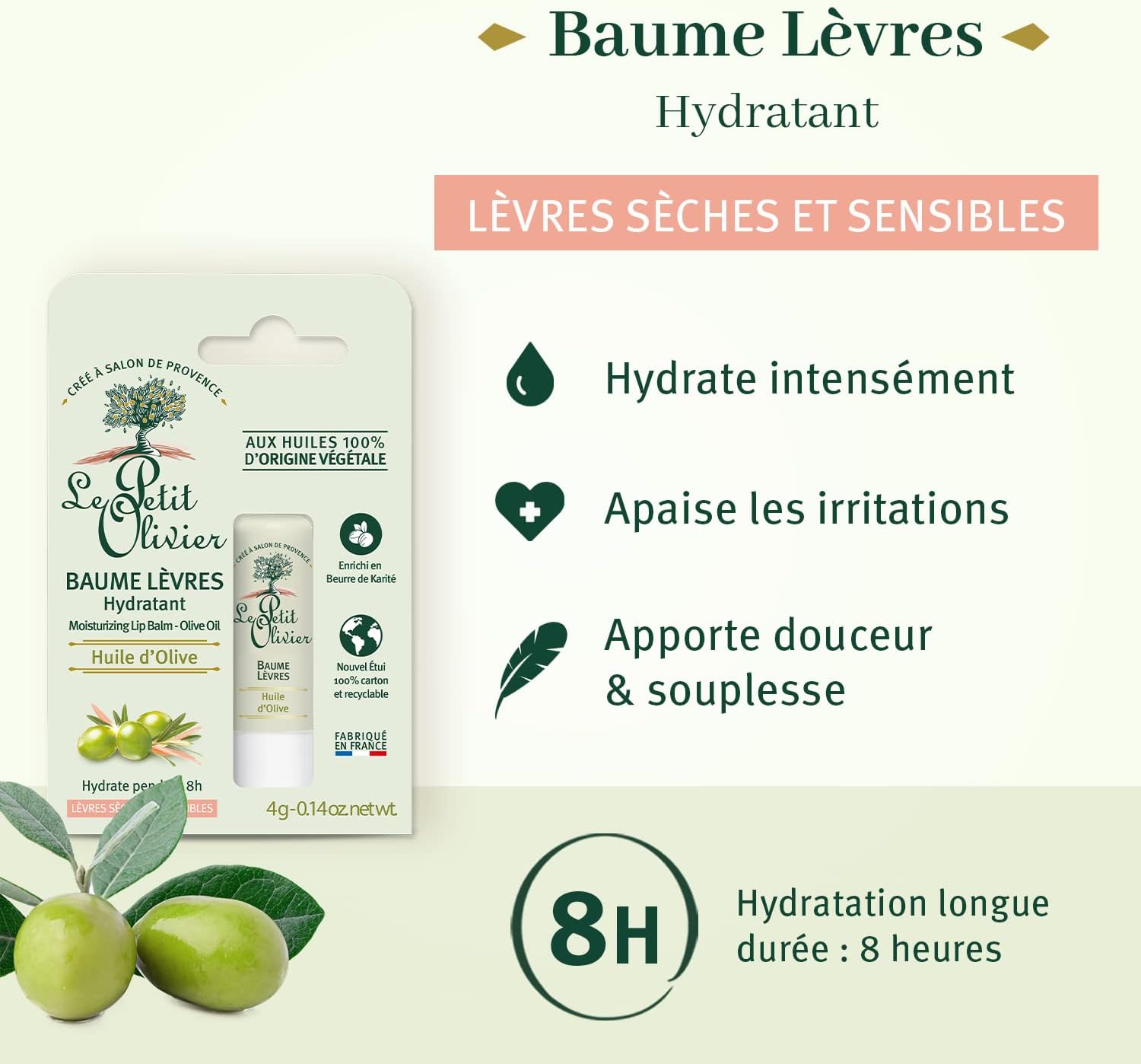 Le Petit Olivier Moisturizing Lip Balm Stick - Olive Oil 4g