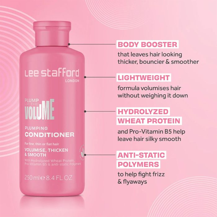 Lee Stafford Plump Up The Volume Conditioner, Thickening and Lightweight Hair Booster, 250ml